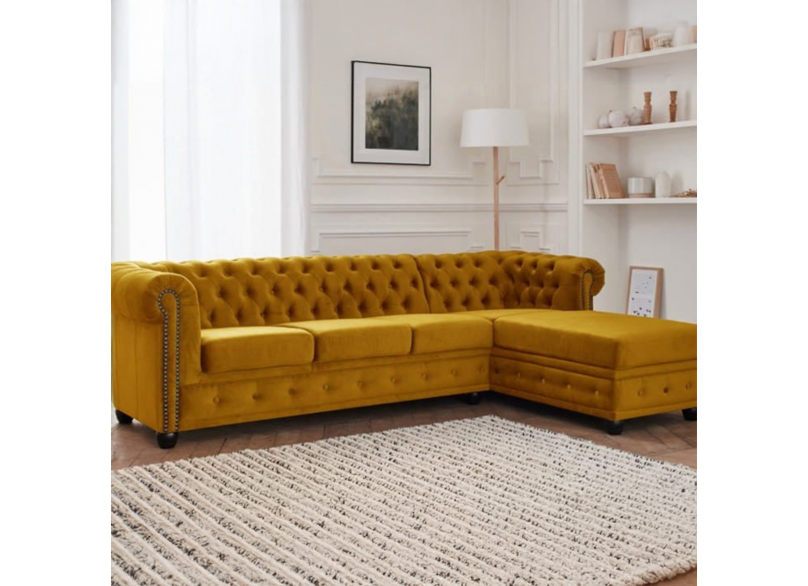 Narożnik pięcioosobowy pikowany Chesterfield FELIX 3+OT 2