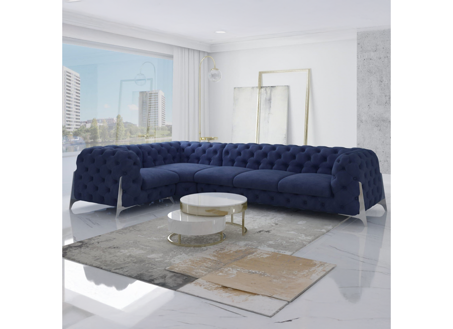 Narożnik pięcioosobowy pikowany Chesterfield glamour KALIFORNIA 1+E+3 14