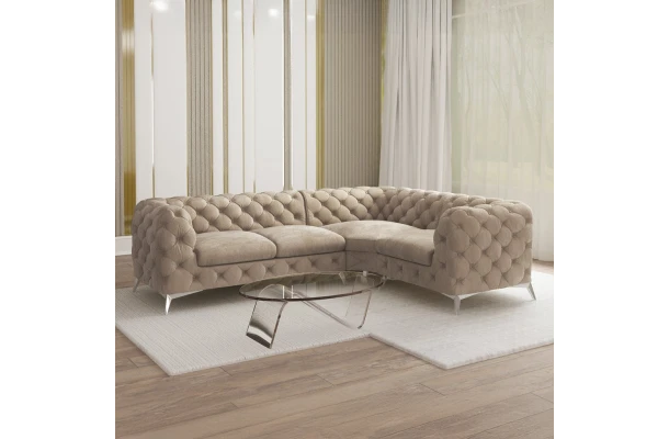 Narożnik czteroosobowy luksusowy pikowany Chesterfield TEO 2+E+1 - design i funkcjonalnosc w parze