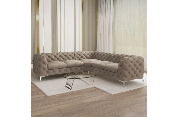 Narożnik pięcioosobowy luksusowy pikowany Chesterfield TEO 2+E+2 - design i funkcjonalnosc w parze