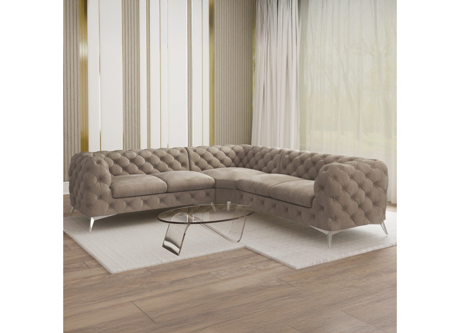 Narożnik pięcioosobowy luksusowy pikowany Chesterfield TEO 2+E+2 2