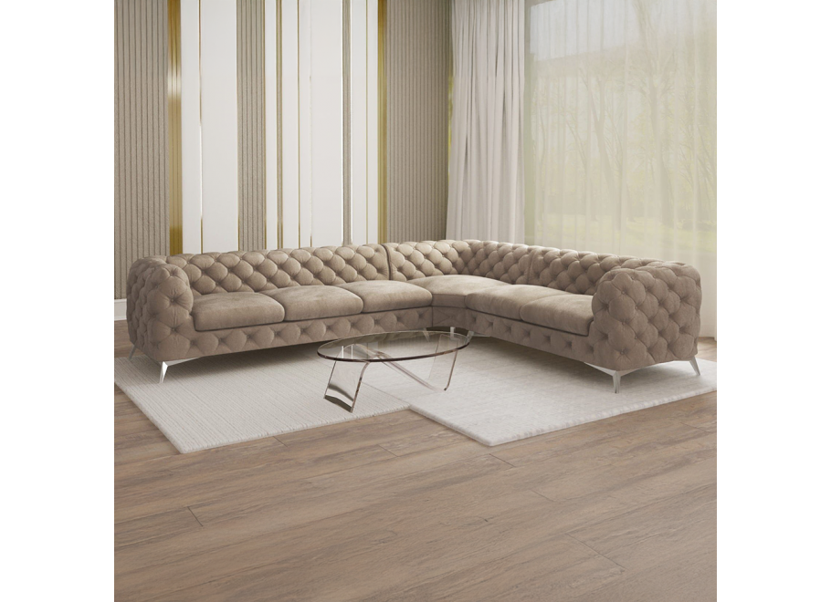 Narożnik sześcioosobowy luksusowy pikowany Chesterfield TEO 3+E+2 2