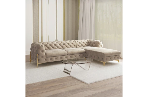 Narożnik czteroosobowy pikowany Chesterfield TEO 2+OT - design i funkcjonalnosc w parze Narożnik czteroosobowy pikowany Chesterfield TEO 2+OT - design i funkcjonalnosc w parze