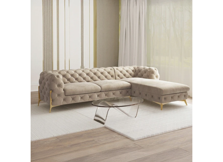 Narożnik czteroosobowy pikowany Chesterfield TEO 2+OT Narożnik czteroosobowy pikowany Chesterfield TEO 2+OT