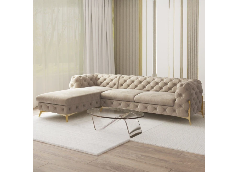 Narożnik pięcioosobowy pikowany glamour Chesterfield TEO HIGH 2,5+OT Narożnik pięcioosobowy pikowany glamour Chesterfield TEO HIGH 2,5+OT