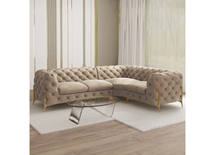 Narożnik czteroosobowy pikowany glamour Chesterfield TEO HIGH 2+E+1 Narożnik czteroosobowy pikowany glamour Chesterfield TEO HIGH 2+E+1