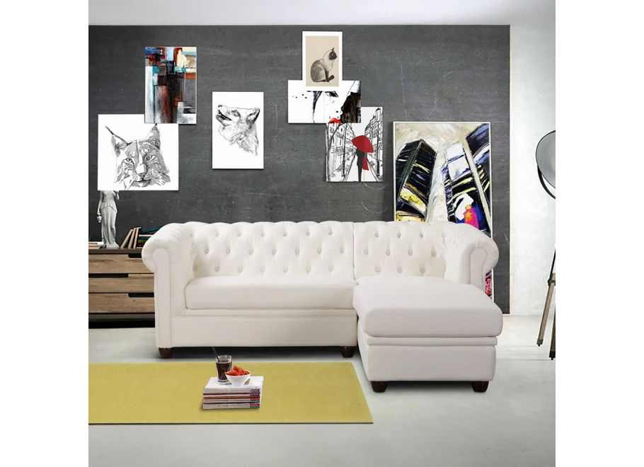 Narożnik czteroosobowy pikowany Chesterfield SYDNEY OT