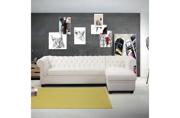 Narożnik pięcioosobowy pikowany Chesterfield SYDNEY OT - design i funkcjonalnosc w parze