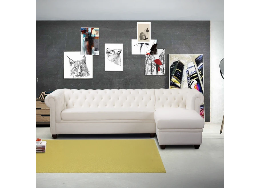 Narożnik pięcioosobowy pikowany Chesterfield SYDNEY OT