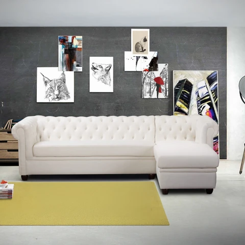 Narożnik pięcioosobowy pikowany Chesterfield SYDNEY OT