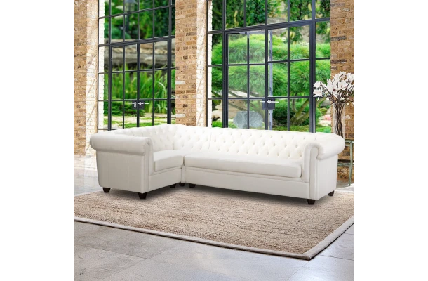 Narożnik pięcioosobowy pikowany Chesterfield SYDNEY 1+E+3 - design i funkcjonalnosc w parze
