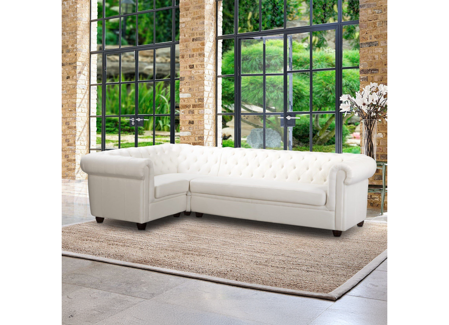 Narożnik pięcioosobowy pikowany Chesterfield SYDNEY 1+E+3 2