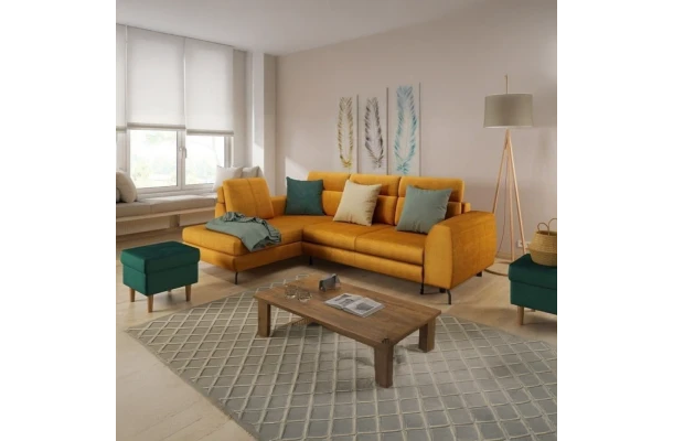 Narożnik czteroosobowy nowoczesny z funkcją spania DOSA - design i funkcjonalnosc w parze
