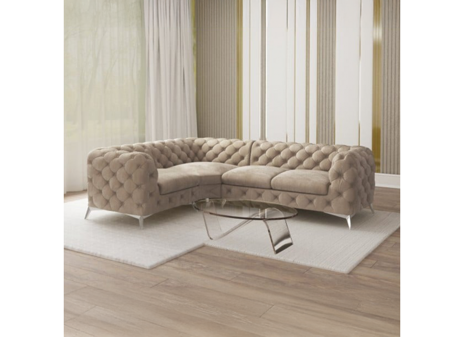 Narożnik czteroosobowy luksusowy pikowany Chesterfield TEO 1+E+2 2