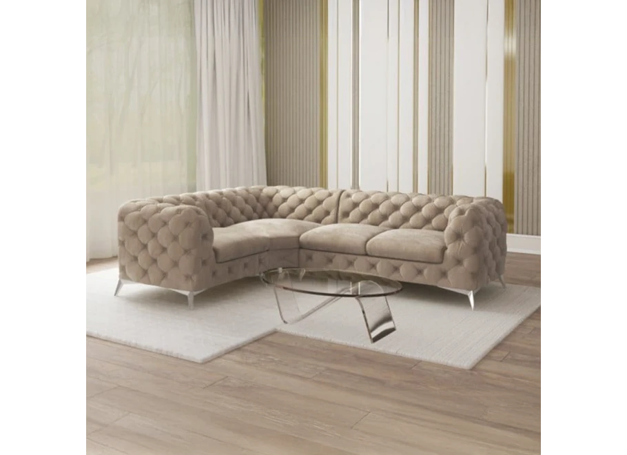 Narożnik czteroosobowy luksusowy pikowany Chesterfield TEO 1+E+2 Narożnik czteroosobowy luksusowy pikowany Chesterfield TEO 1+E+2