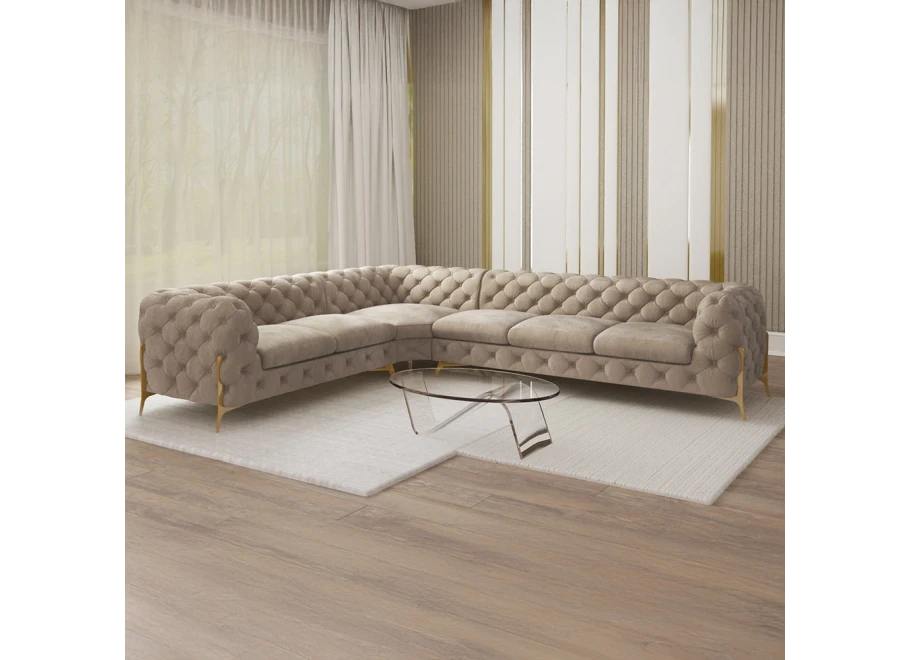 Narożnik sześcioosobowy pikowany glamour Chesterfield TEO HIGH 2+E+3 Narożnik sześcioosobowy pikowany glamour Chesterfield TEO HIGH 2+E+3