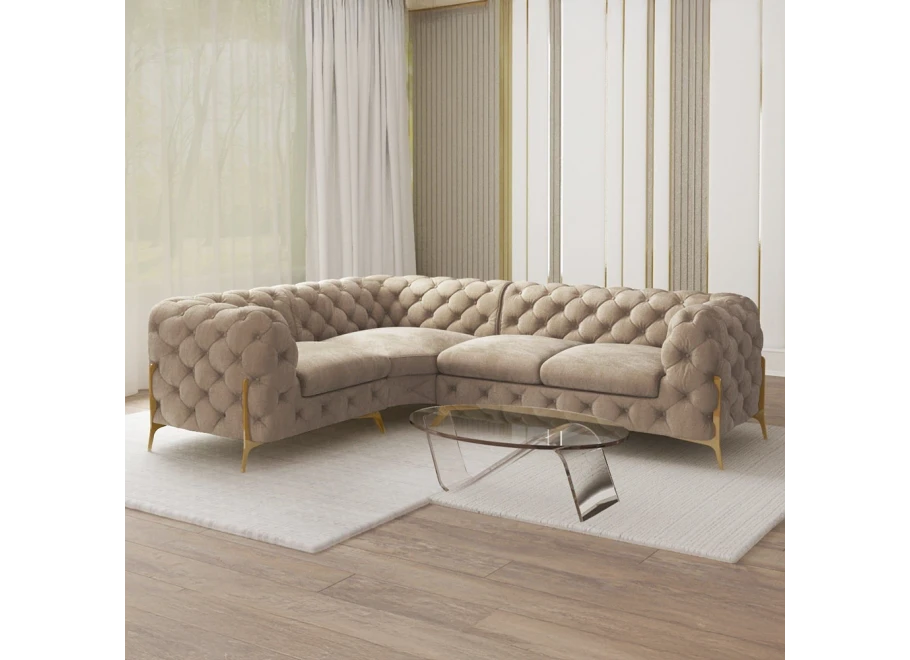 Narożnik czteroosobowy luksusowy pikowany Chesterfield TEO HIGH 1+E+2 Narożnik czteroosobowy luksusowy pikowany Chesterfield TEO HIGH 1+E+2