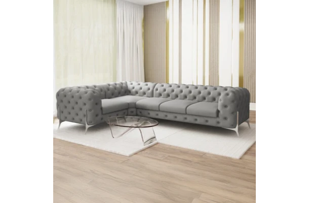 Narożnik pięcioosobowy luksusowy pikowany Chesterfield TEO HIGH 1+E+3 - design i funkcjonalnosc w parze