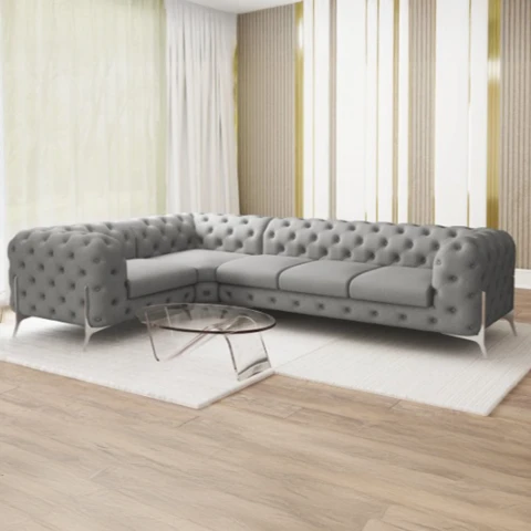 Narożnik pięcioosobowy luksusowy pikowany Chesterfield TEO...