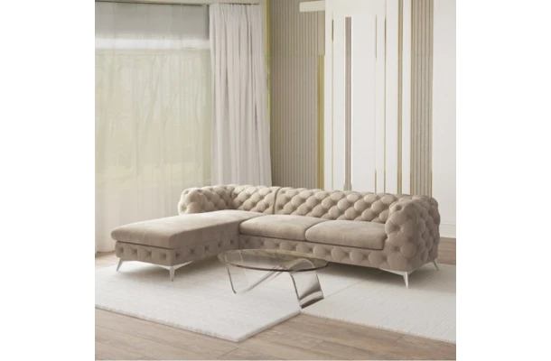 Narożnik czteroosobowy pikowany Chesterfield TEO OT+2 - design i funkcjonalnosc w parze