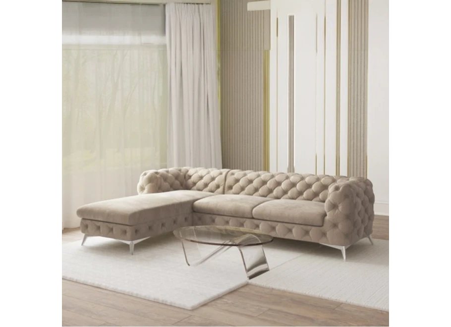Narożnik czteroosobowy pikowany Chesterfield TEO OT+2