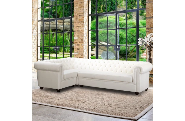 Narożnik sześcioosobowy pikowany Chesterfield SYDNEY 2+E+3 - design i funkcjonalnosc w parze