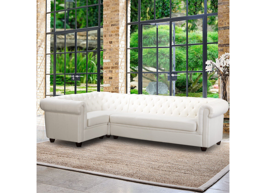 Narożnik sześcioosobowy pikowany Chesterfield SYDNEY 2+E+3 2