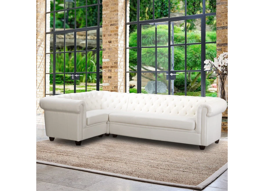 Narożnik sześcioosobowy pikowany Chesterfield SYDNEY 2+E+3