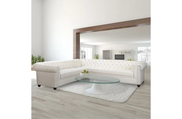 Narożnik siedmioosobowy pikowany Chesterfield SYDNEY 3+E+3 - design i funkcjonalnosc w parze