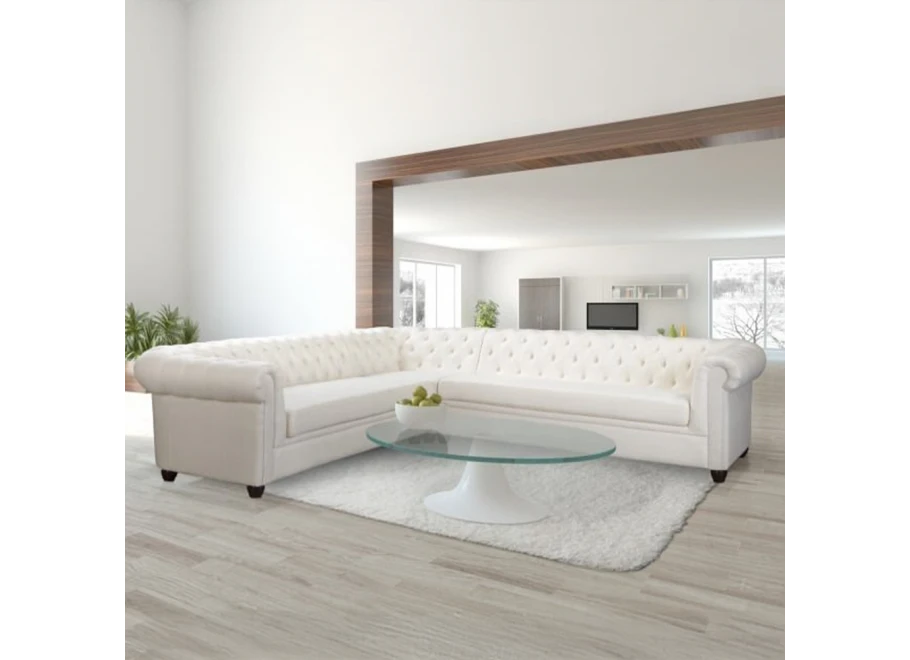 Narożnik siedmioosobowy pikowany Chesterfield SYDNEY 3+E+3