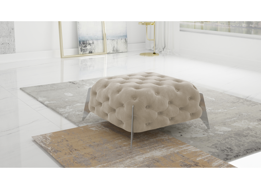 Puf pikowany 80x80 KALIFORNIA tk. Magic Velvet 2250 2