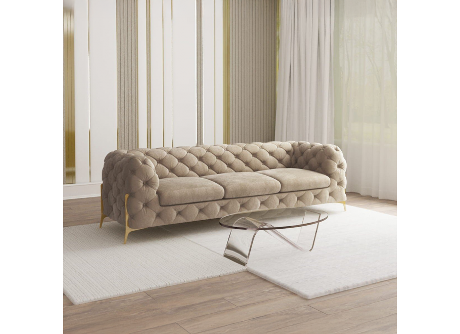 Sofa trzyosobowa pikowana glamour Chesterfield TEO HIGH 3 2