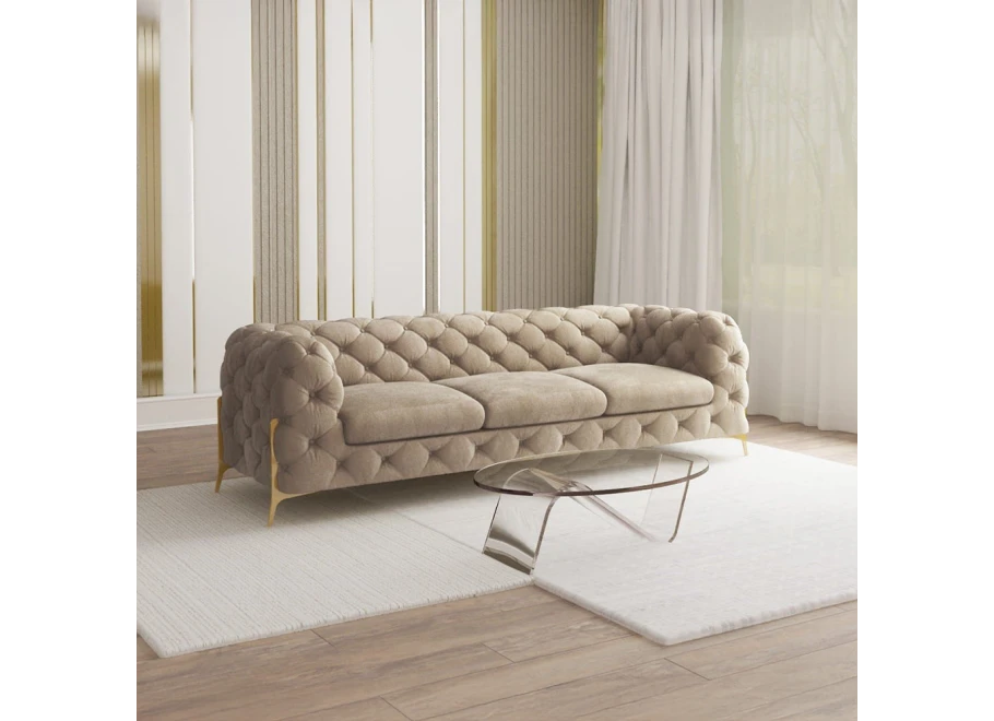 Sofa trzyosobowa pikowana glamour Chesterfield TEO HIGH 3