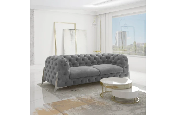 Sofa trzyosobowa pikowana glamour Chesterfield KALIFORNIA 3 - design i funkcjonalnosc w parze