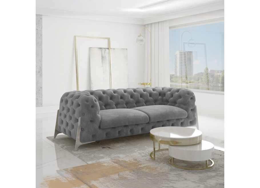 Sofa trzyosobowa pikowana glamour Chesterfield KALIFORNIA 3 2