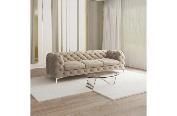 Sofa trzyosobowa pikowana glamour Chesterfield TEO 3 - design i funkcjonalnosc w parze