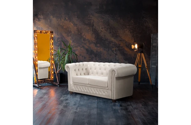 Sofa dwuosobowa pikowana Chesterfield FELIX 2 - design i funkcjonalnosc w parze