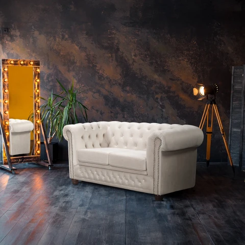 Sofa dwuosobowa pikowana Chesterfield FELIX 2
