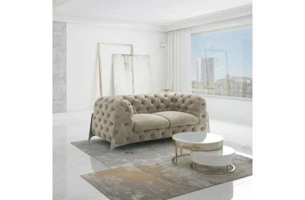 Sofa dwuosobowa pikowana glamour Chesterfield KALIFORNIA 2 - design i funkcjonalnosc w parze