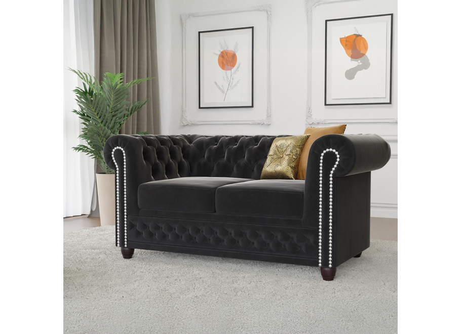 Sofa dwuosobowa z funkcją spania pikowana Chesterfield FELIX 2 2