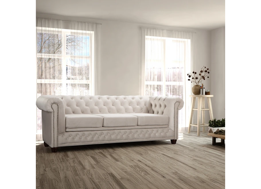 Sofa trzyosobowa z funkcją spania pikowana Chesterfield FELIX 3