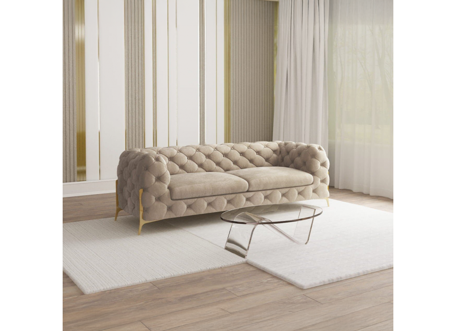 Sofa trzyosobowa pikowana glamour Chesterfield TEO HIGH 2,5 2