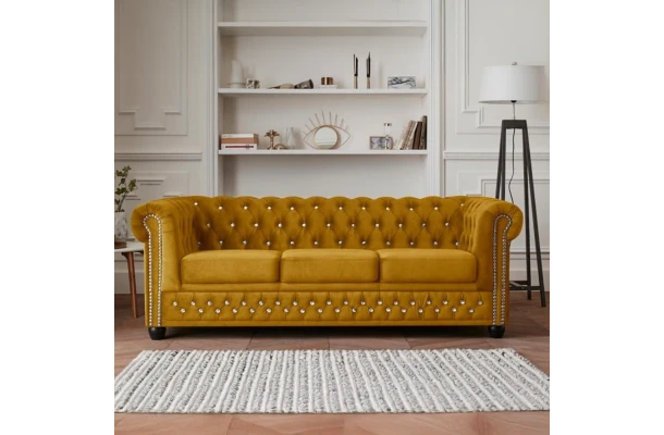 Sofa trzyosobowa pikowana Chesterfield FELIX BLINK 3 - design i funkcjonalnosc w parze