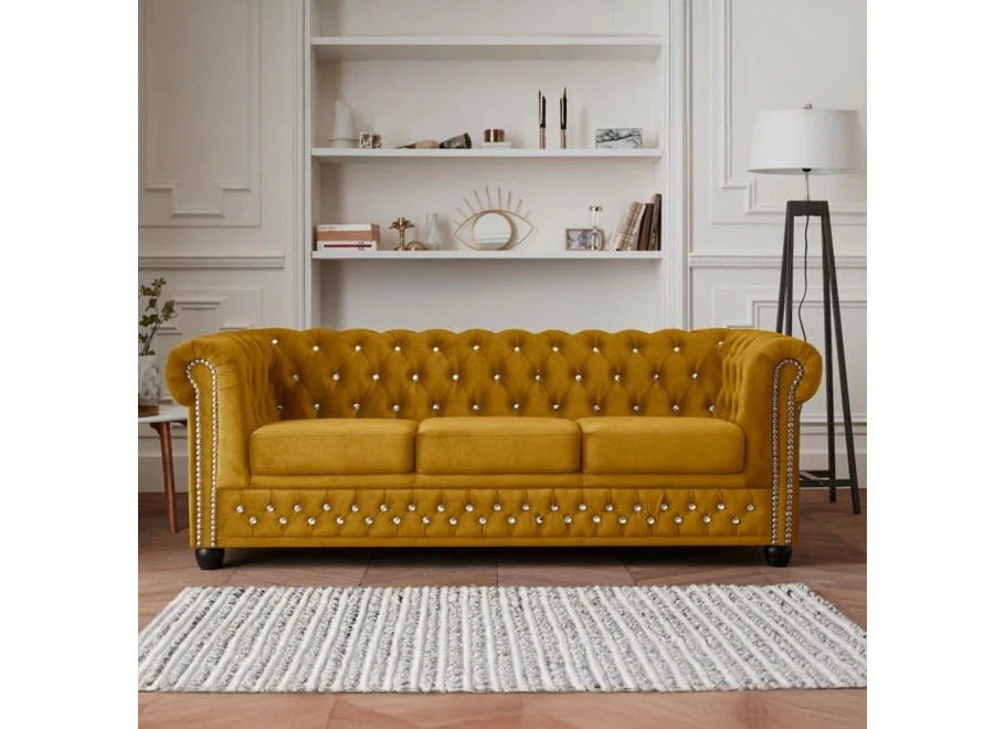 Sofa trzyosobowa pikowana Chesterfield FELIX BLINK 3