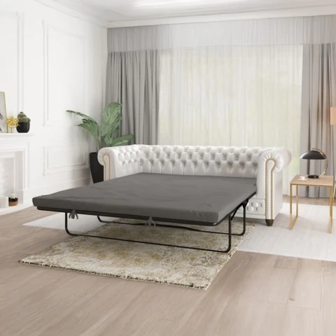 Sofa trzyosobowa z funkcją spania pikowana Chesterfield FELIX BLINK 3