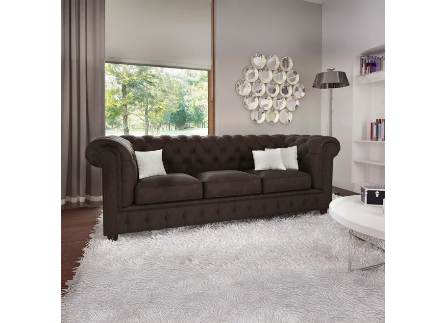 Sofa trzyosobowa pikowana Chesterfield SOLARIS 3