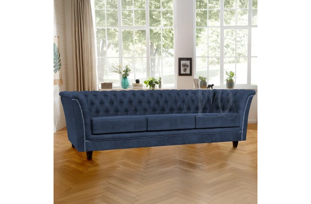 Sofa trzyosobowa pikowana Chesterfield HASSO - design i funkcjonalnosc w parze