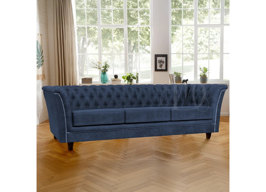 Sofa trzyosobowa pikowana Chesterfield HASSO