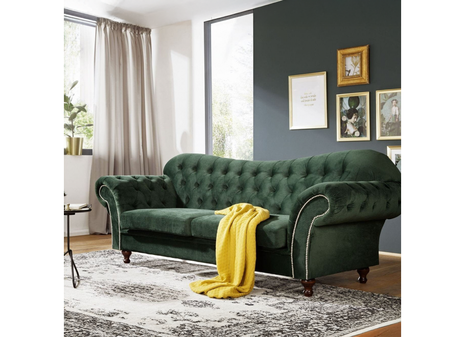 Sofa trzyosobowa z funkcją spania pikowana Chesterfield PARIS 2