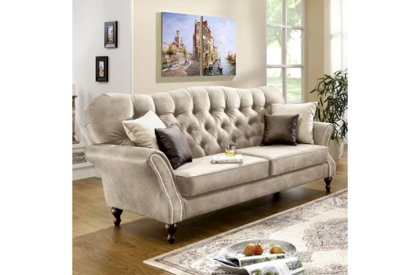 Sofa dwuosobowa pikowana glamour Chesterfield BOGOTA - design i funkcjonalnosc w parze